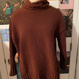 Maroon oversized turtle neck sweater